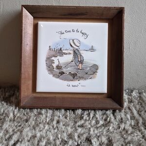 Charming Brown Framed Art with Inspirational Quote